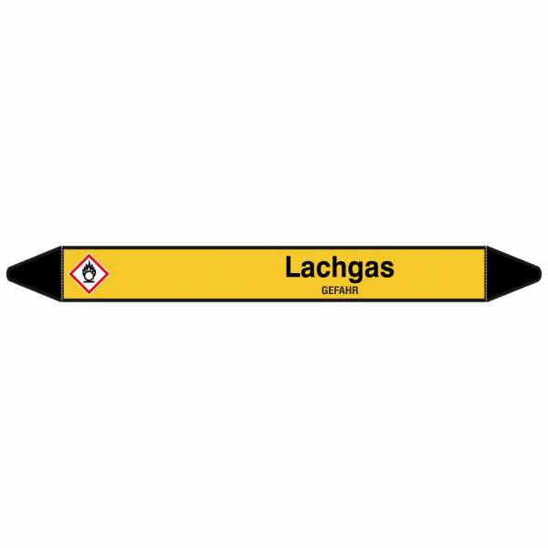 Brady Rohrmarkierer mit Text Lachgas - GEFAHR