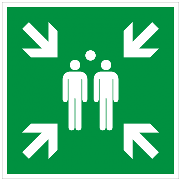 Rettungszeichen Sammelstelle nach ISO 7010 (E007) / ASR A1.3