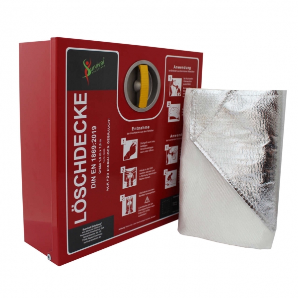 Löschdecke SQS 180 x 160 cm inkl. Löschdeckenbehälter