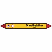 Brady Rohrmarkierer mit Text Dimethylether - GEFAHR