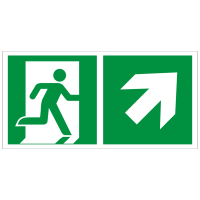 Rettungszeichen Rettungsweg rechts aufwärts nach ISO 7010 (E002) ASR A1.3