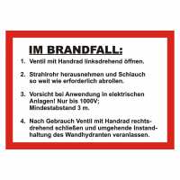 Handhabungsfolie Wandhydrant mit formfesten Schlauch nach DIN 14461-1:2016-10