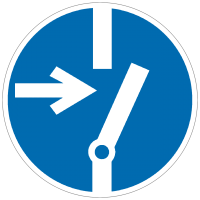 Gebotszeichen Vor Arbeiten freischalten nach BGV A8 (M14)