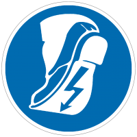 Gebotszeichen Leitfähiges Schuhwerk tragen