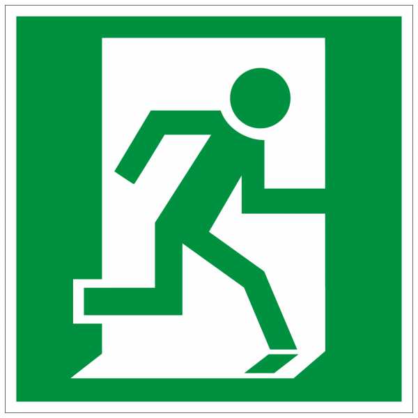 Rettungszeichen Rettungsweg rechts (BGV A8 E10)