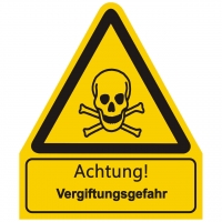 Kombischild Warnzeichen mit Text Achtung! Vergiftungsgefahr