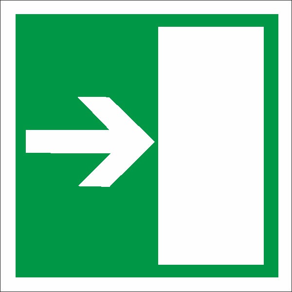 Rettungszeichen Rettungsweg links rechts nach BGV A8 (E12)