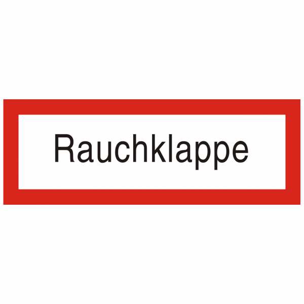 Brandschutzschild mit Text Rauchklappe