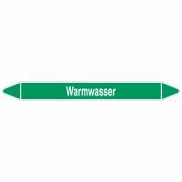 Brady Rohrmarkierer mit Text Warmwasser