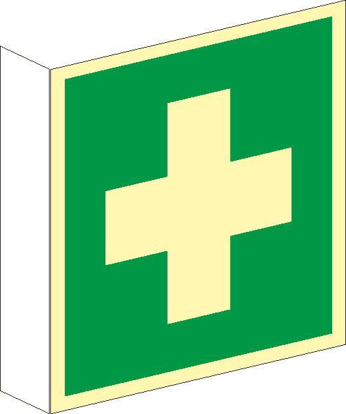 Fahnenschild Erste Hilfe nach BGV A8 (E03)