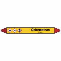 Brady Rohrmarkierer mit Text Chlormethan - GEFAHR