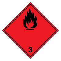Gefahrzettel Entzündbare flüssige Stoffe (schwarze Flamme) Klasse 3