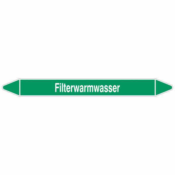 Brady Rohrmarkierer mit Text Filterwarmwasser