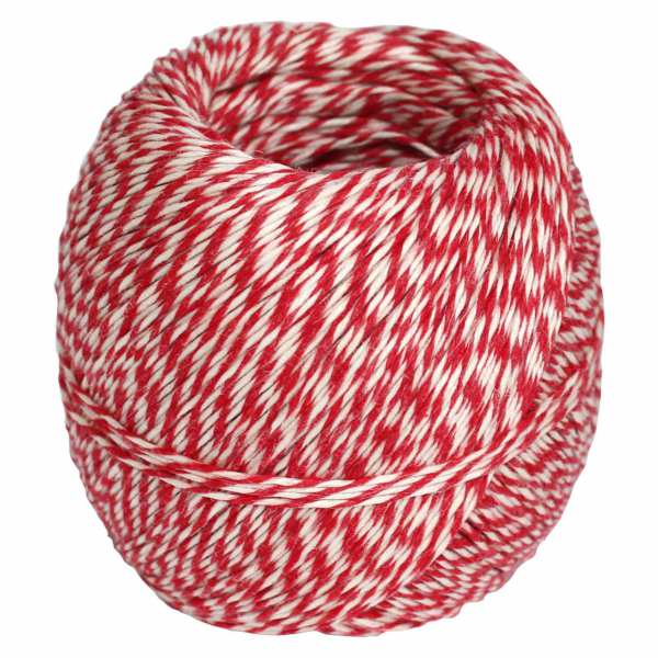 Plombenfaden aus Hanf, 150 m, rot-weiß
