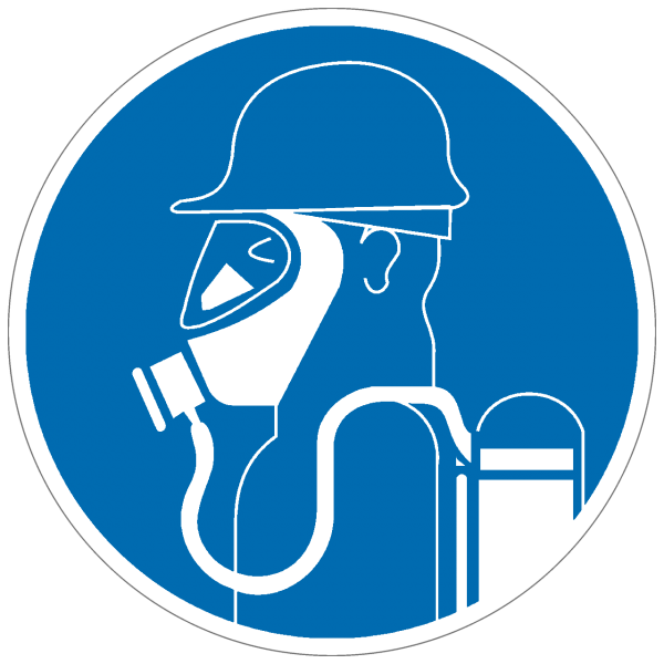 Gebotszeichen Schweres Atemschutzgerät benutzen