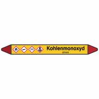 Brady Rohrmarkierer mit Text Kohlenmonoxid - GEFAHR