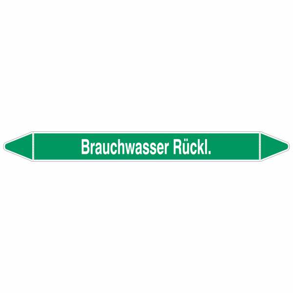 Brady Rohrmarkierer mit Text Brauchwasser Rückl.