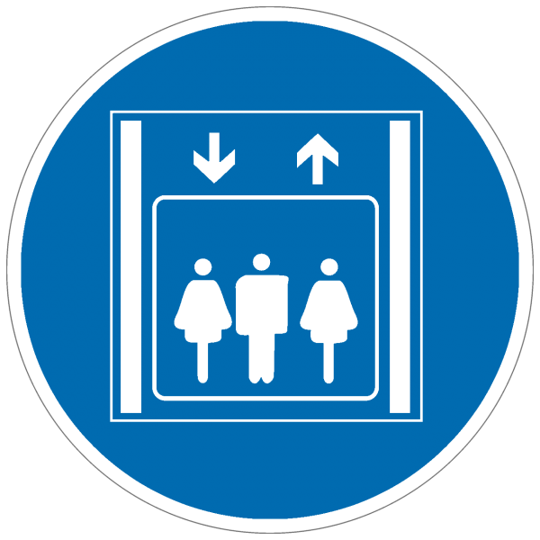 Gebotszeichen Personenaufzug