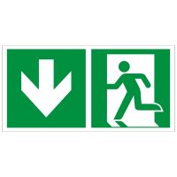 Rettungszeichen Rettungsweg abwärts gehen nach ISO 7010 (E001) ASR A1.3