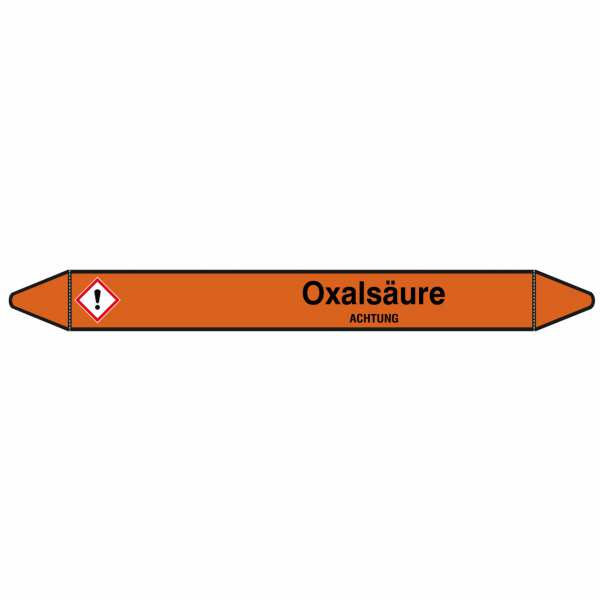 Brady Rohrmarkierer mit Text Oxalsäure - ACHTUNG