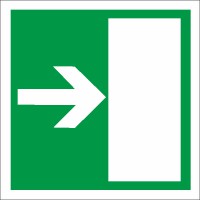 Rettungszeichen Rettungsweg links rechts nach BGV A8 (E12)