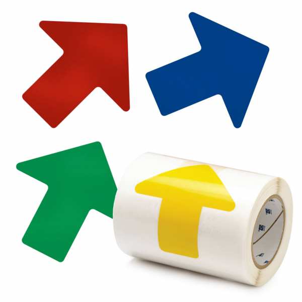 Bodenmarkierungspfeile in unterschiedlichen Farben