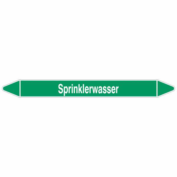 Brady Rohrmarkierer mit Text Sprinklerwasser