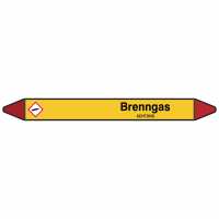 Brady Rohrmarkierer mit Text Brenngas - ACHTUNG