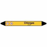 Brady Rohrmarkierer mit Text Chlorgas - GEFAHR