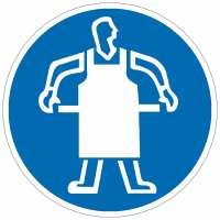 Gebotszeichen Schutzschürze tragen