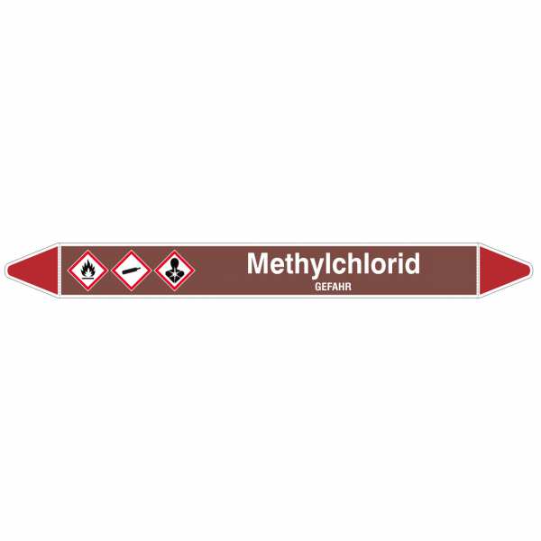 Brady Rohrmarkierer mit Text Methylchlorid - GEFAHR