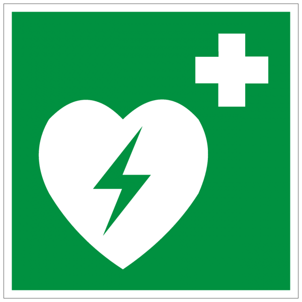 Rettungszeichen Defibrillator nach ISO 7010 (E010) / ASR A1.3