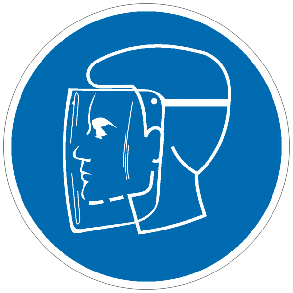 Gebotszeichen Gesichtsschutz benutzen nach BGV A8 (M08)