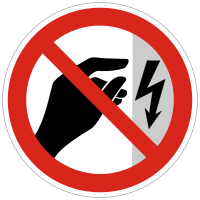 Verbotszeichen Nicht berühren, Gehäuse unter Spannung nach BGV A8 (P09)