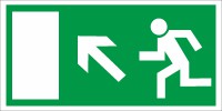 Rettungszeichen Rettungsweg links aufwärts nach BGV A8 (E13)