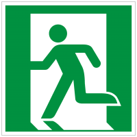 Rettungszeichen Notausgang links nach ISO 7010 (E001) / ASR A1.3