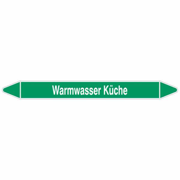 Brady Rohrmarkierer mit Text Warmwasser Küche