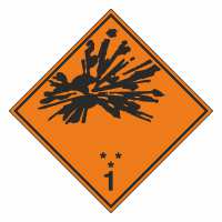 Gefahrzettel Explosive Stoffe und Gegenstände mit Explosivstoff Klasse 1