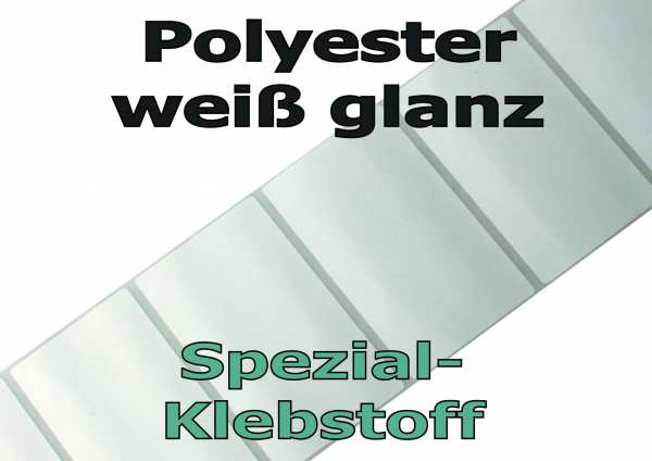 Polyesteretiketten weiß glanz für ölhaltige Untergründe