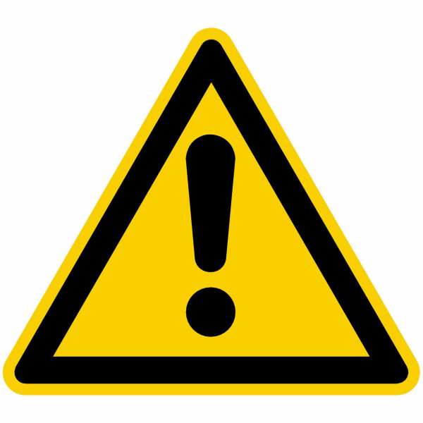 Warnzeichen Warnung vor einer Gefahrenstelle nach BGV A8 (W00)