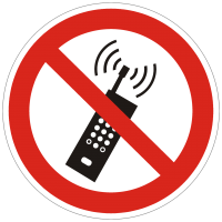 Verbotszeichen Mobilfunk verboten nach BGV A8 (P18)