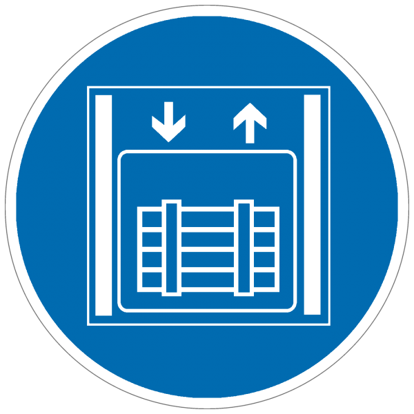 Gebotszeichen Lastenaufzug