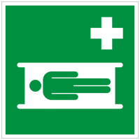 Rettungszeichen Krankentrage nach ISO 7010 (E013) / ASR A1.3