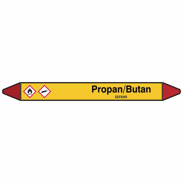 Brady Rohrmarkierer mit Text Propan/Butan - GEFAHR