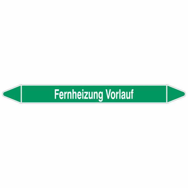 Brady Rohrmarkierer mit Text Fernheizung Vorlauf