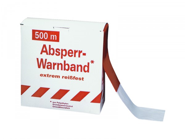 Absperrband reißfest in rot-weiß 500 m