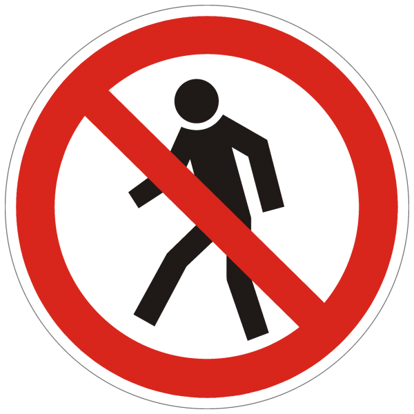 Verbotszeichen Für Fußgänger verboten nach BGV A8 (P03)
