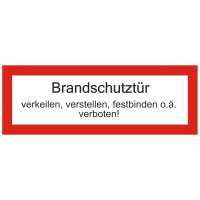Textschild Brandschutztür verkeilen, verstellen, festbinden o.ä. verboten!
