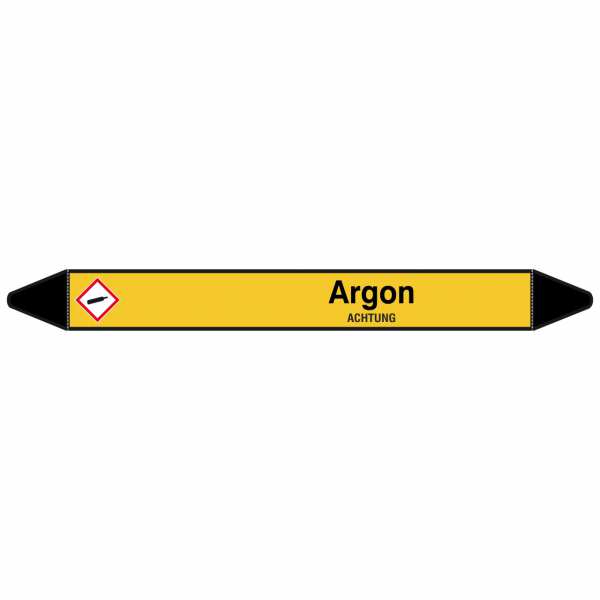 Brady Rohrmarkierer mit Text Argon - ACHTUNG