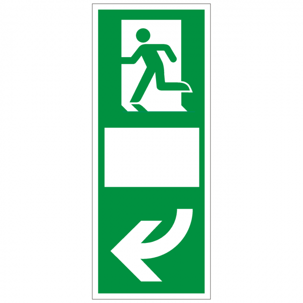 Rettungszeichen Türgriffhinterlegung linksweisend